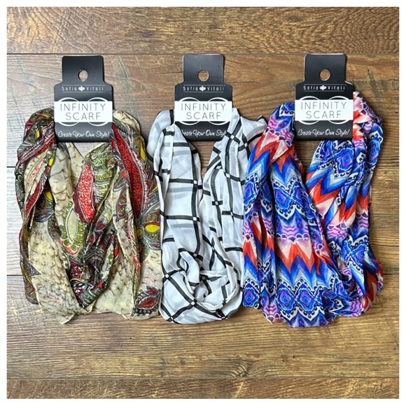 NWT Sofia Vitali Infinity Scarfs (set of 3) - Picture 2 of 7